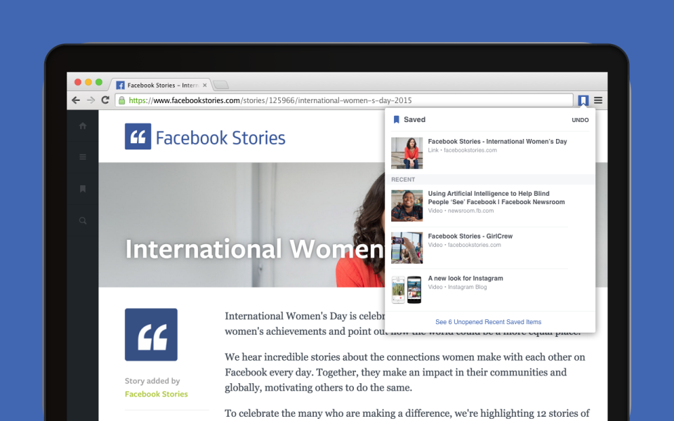Save to Facebook - Chrome Extension - Image #2