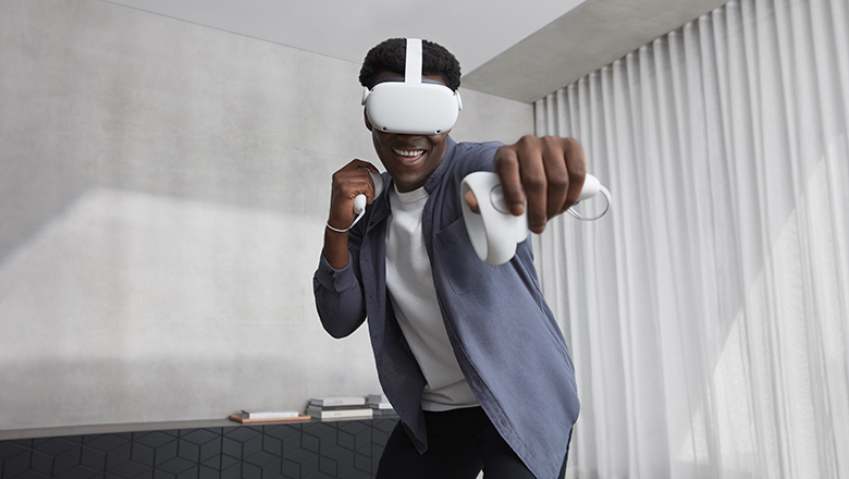 Oculus Quest 2, equipamento de realidade virtual da Meta (Facebook) | Foto: Divulgação/Meta