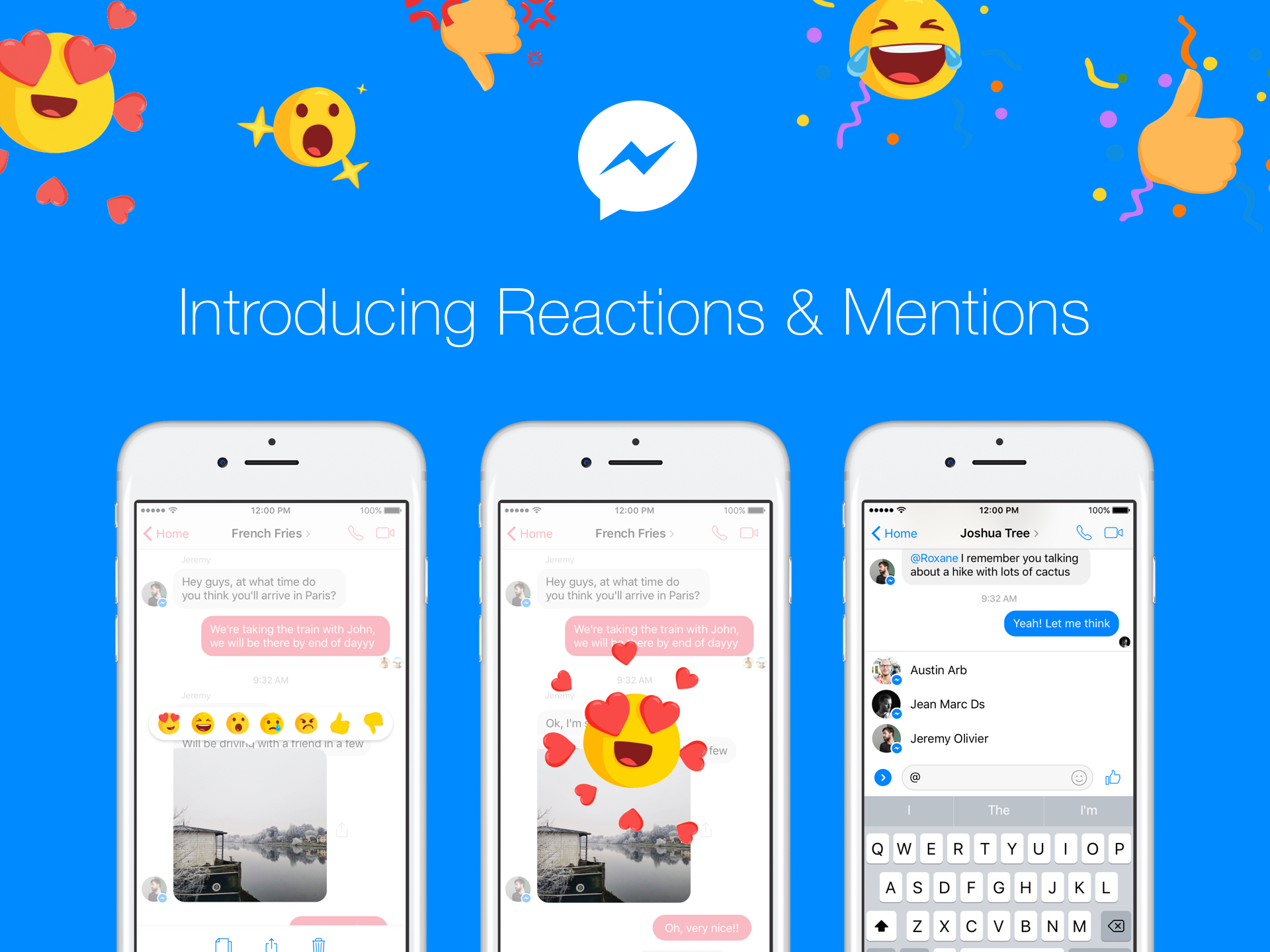 Messengerに メッセージリアクション と メンション の２つの機能を新たに導入 Facebookについて