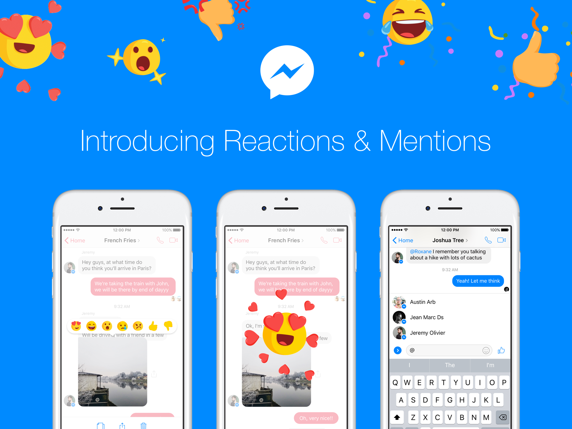 Messengerに メッセージリアクション と メンション の2つの機能を新たに導入 Facebookについて Messengerに メッセージリアクション と メンション の2つの機能を新たに導入 Facebookについて