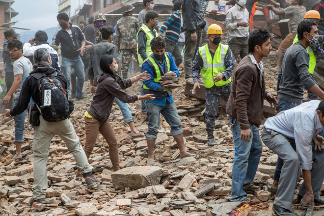 <> on April 25, 2015 in Kathmandu, Nepal.