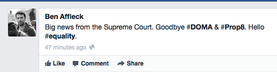 Supreme Court Defense of Marriage Act (DOMA) Decision on Facebook