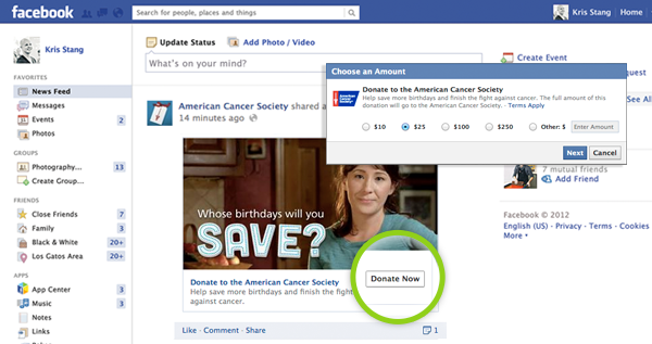 Donate to Nonprofits Through Facebook