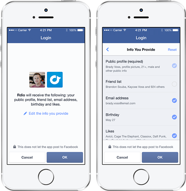 How to Login from Facebook FB Application?