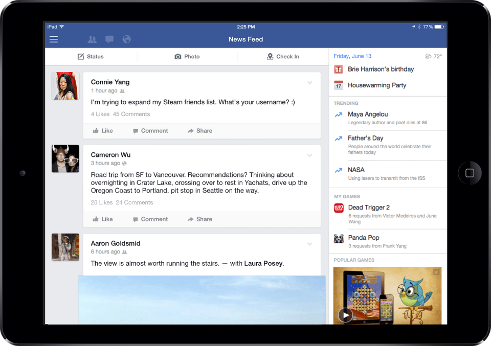 Facebook for iPad