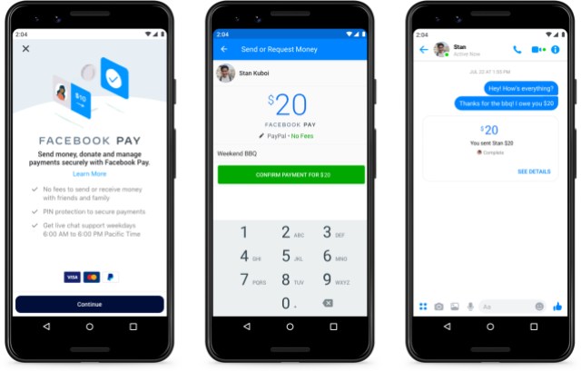 Facebook Pay experience in Messenger