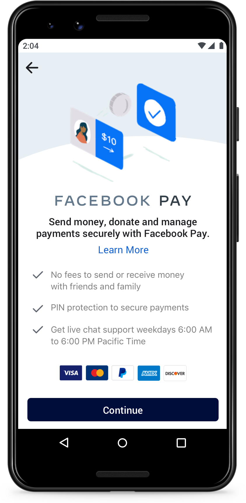 setting up facebook messenger payment