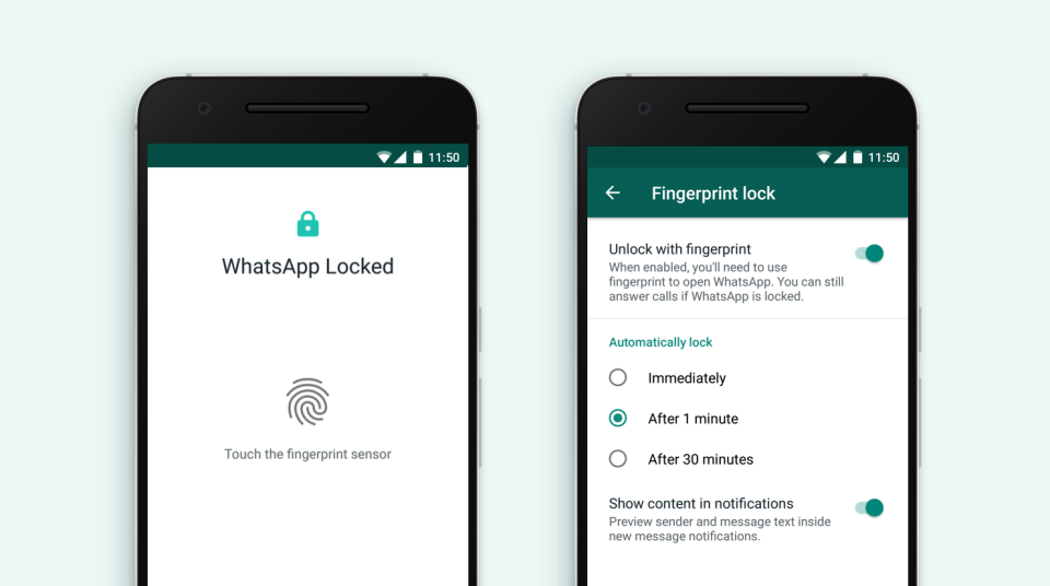 WhatsApp Fingerprint Lock Android