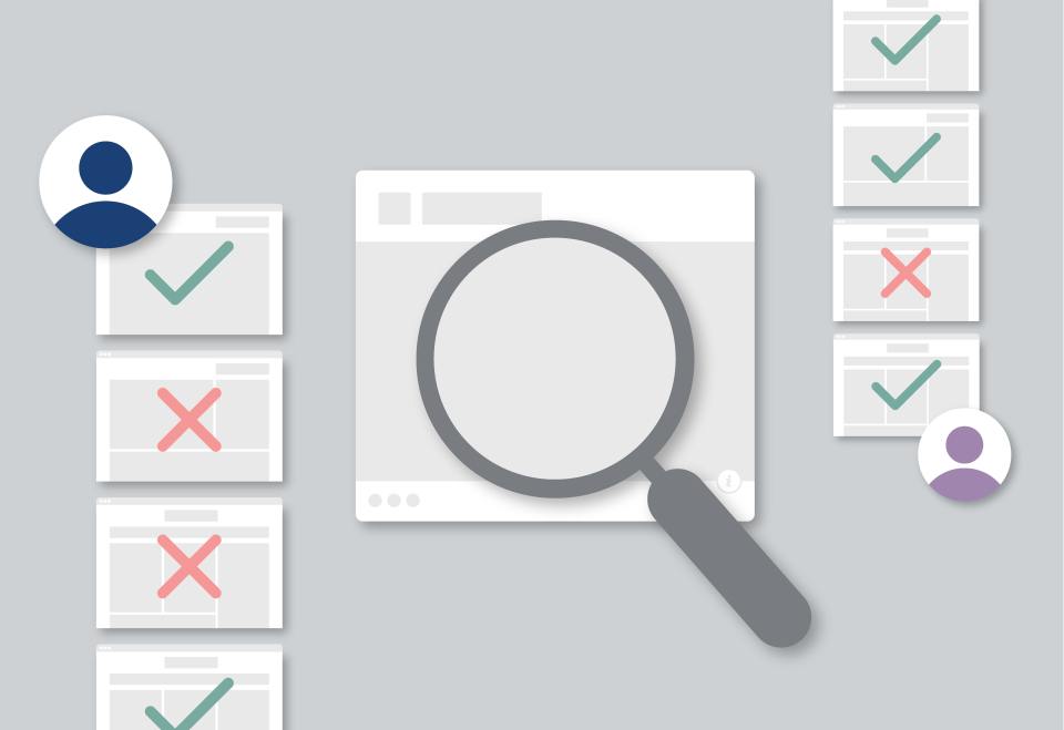 Graphic showing Facebook users conducting research on potentially false claims in Facebook content by finding other sources online that either confirm or contradict the claim.