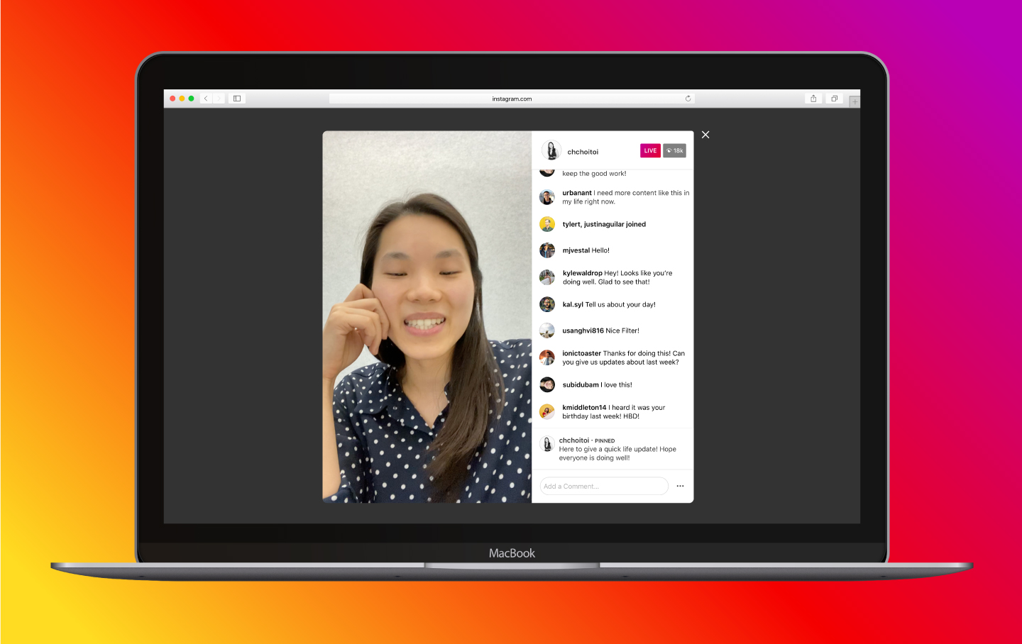 Instagram Live sul desktop