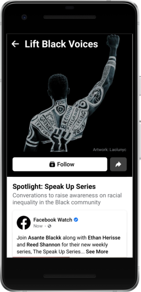 Screenshot of Lift Black Voices hub