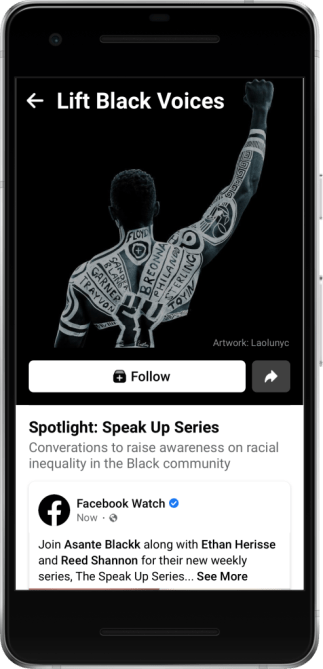 Screenshot of Lift Black Voices hub