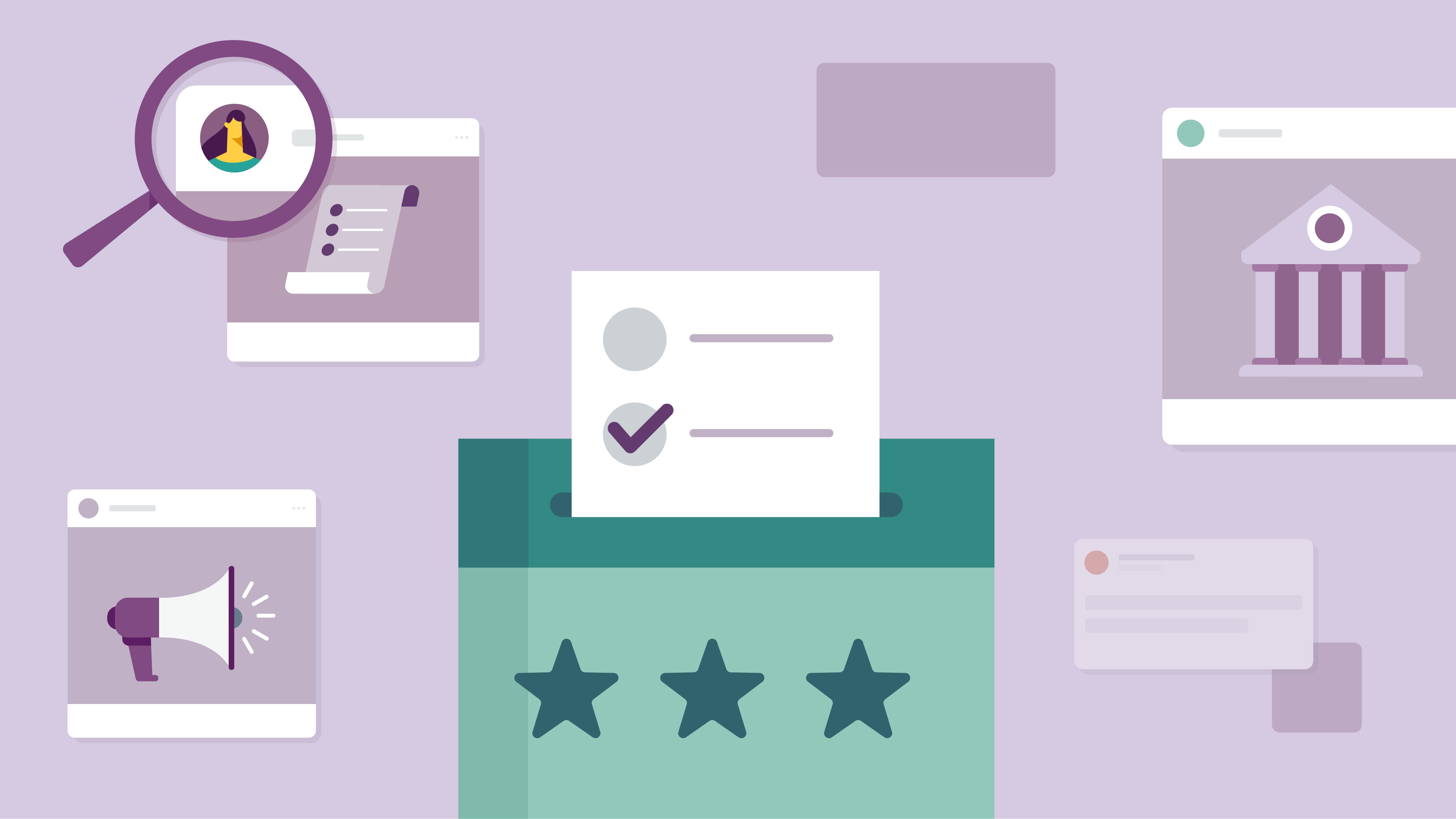 Elections graphic showing ballot box