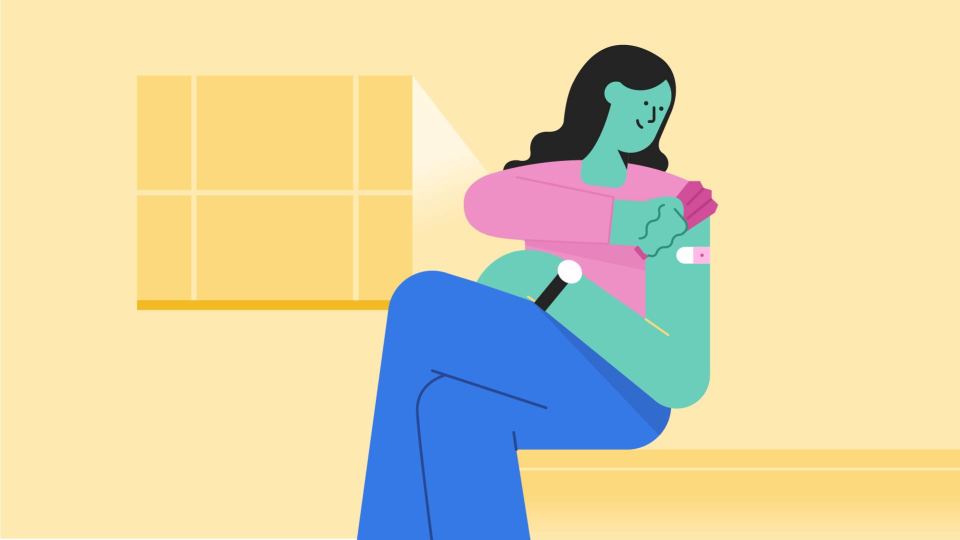 illustration of a woman getting a flu shot
