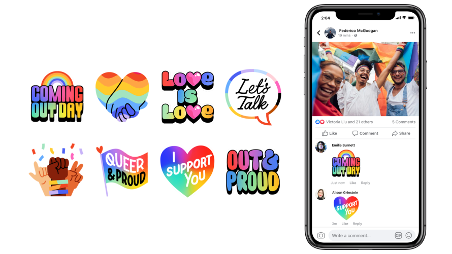 Coming Out Day Facebook stickers