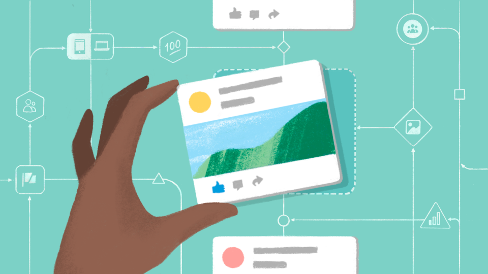 Graphic showing posts in a News Feed