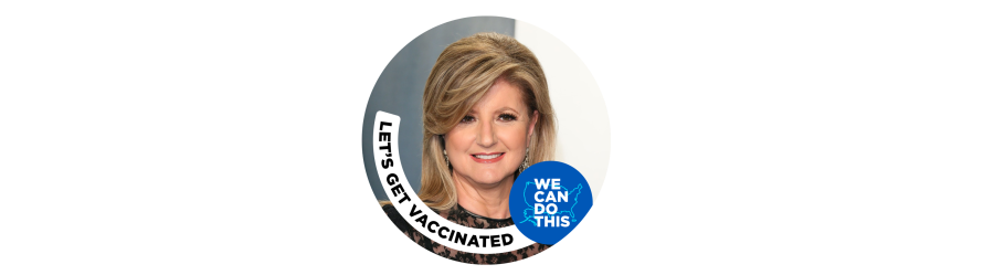 Arianna Huffington's profile picture with CDC profile frame