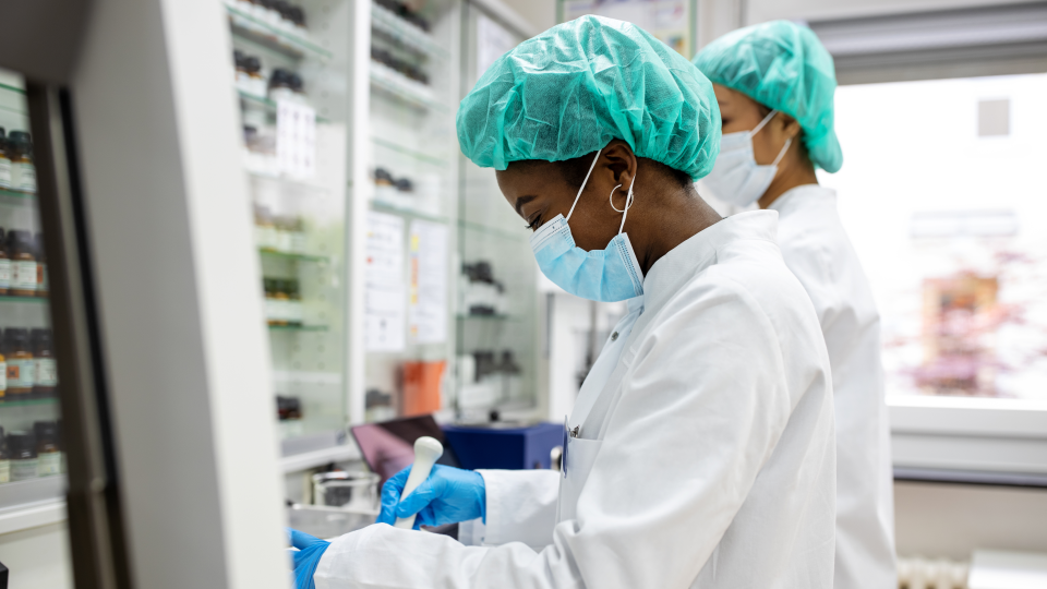 Two scientists working in a lab