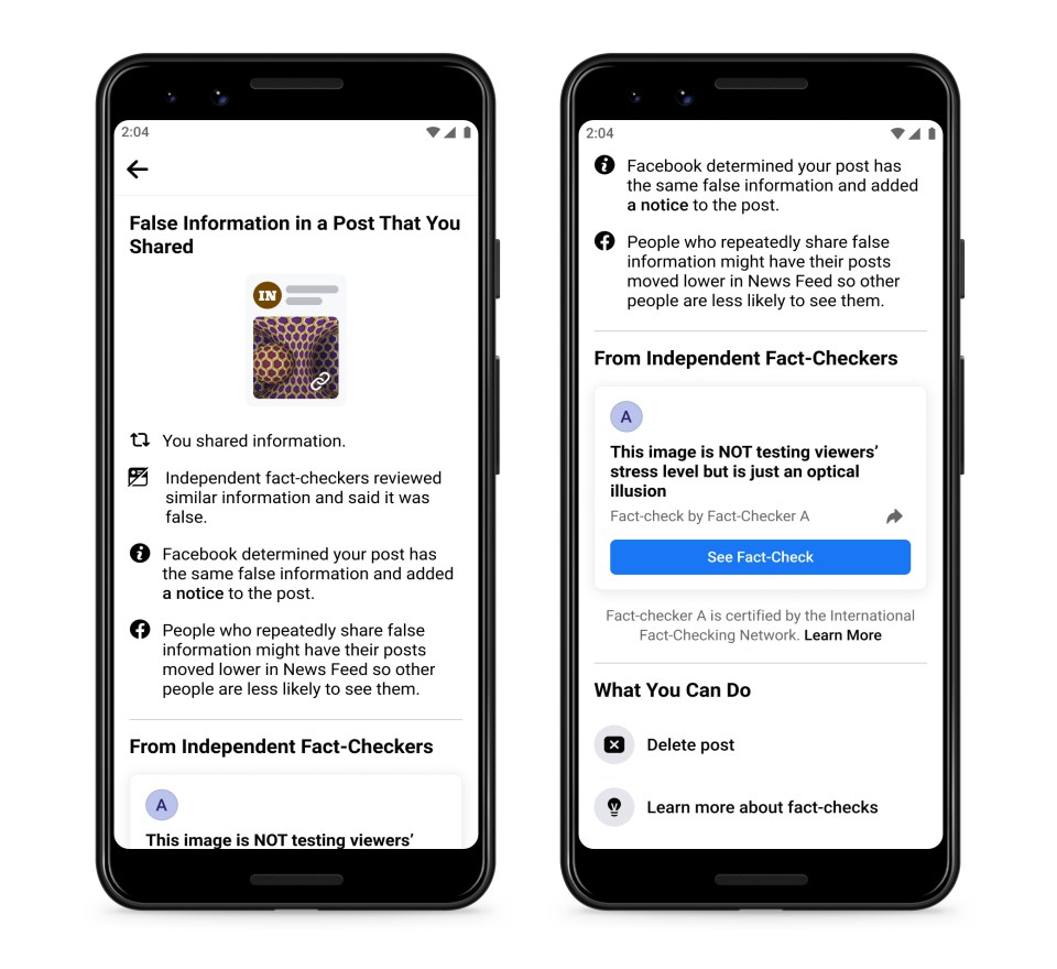 Facebook Tests Related Articles Fact-Checking Update in Ongoing