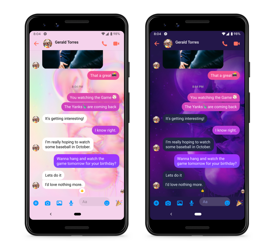 Screenshot of Birthday chat theme