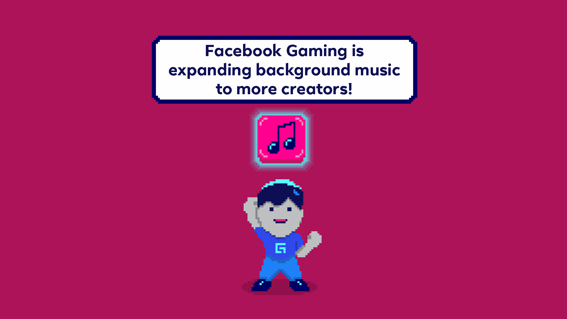 GIF of Facebook Gaming expanding background music to creators