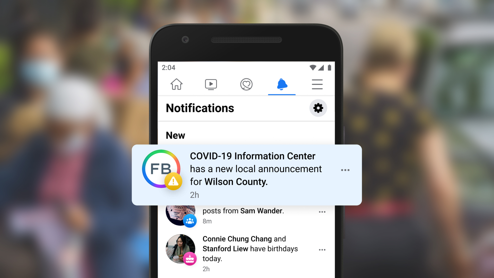 Screenshot of COVID-19 Alerts