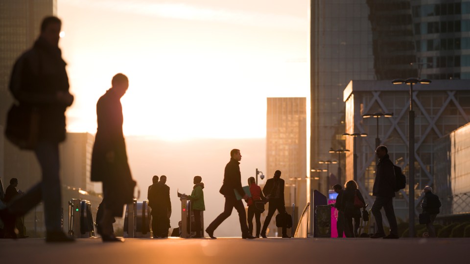 Image of people walking outside