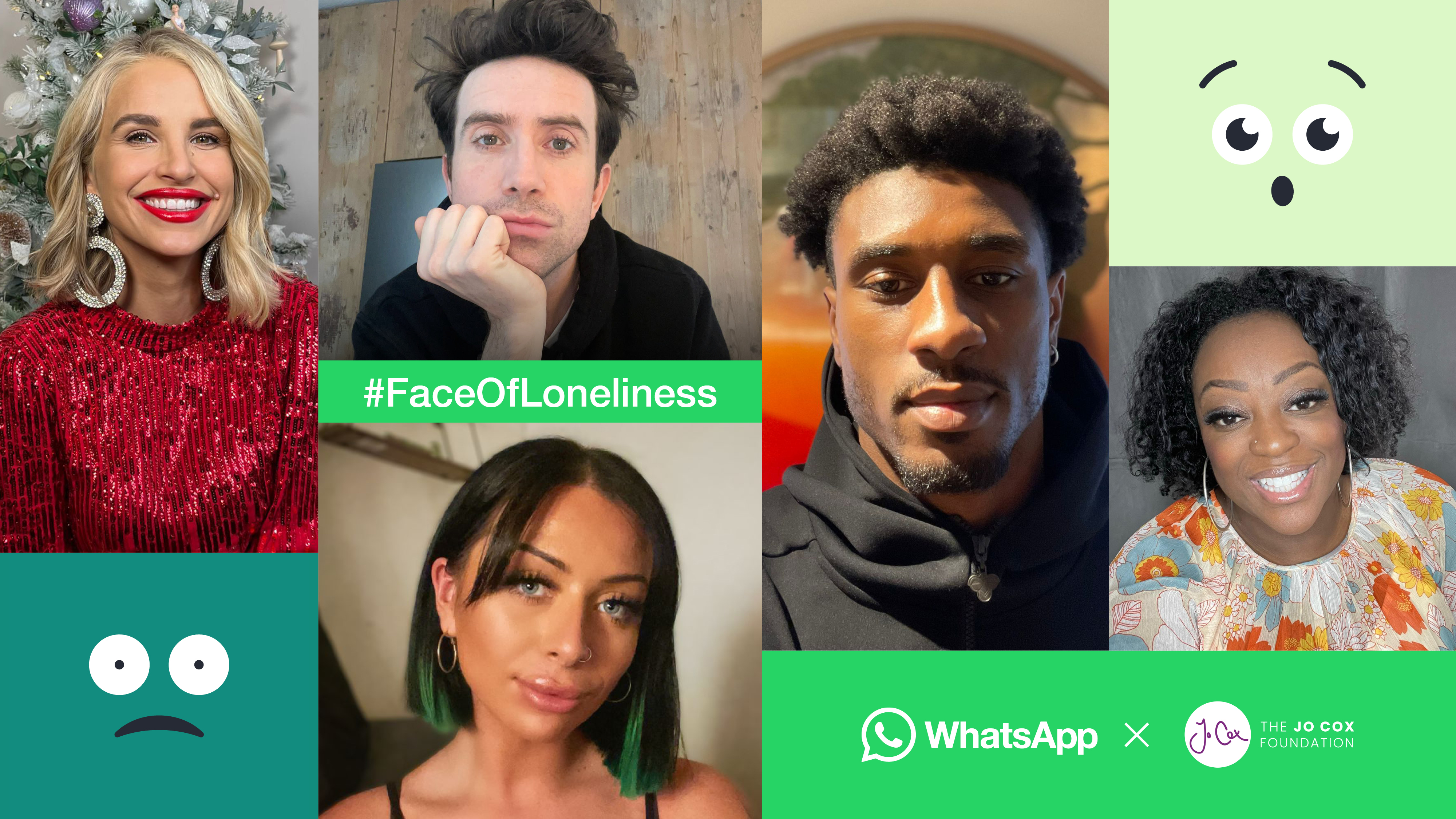 Faces of four influencers of the #FaceOfLoneliness campaign