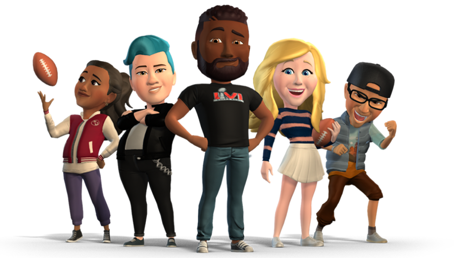 Image of Avatars in NFL shirts