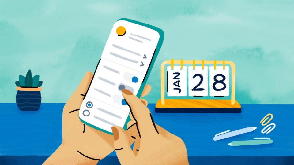 Illustration of person reviewing their privacy settings