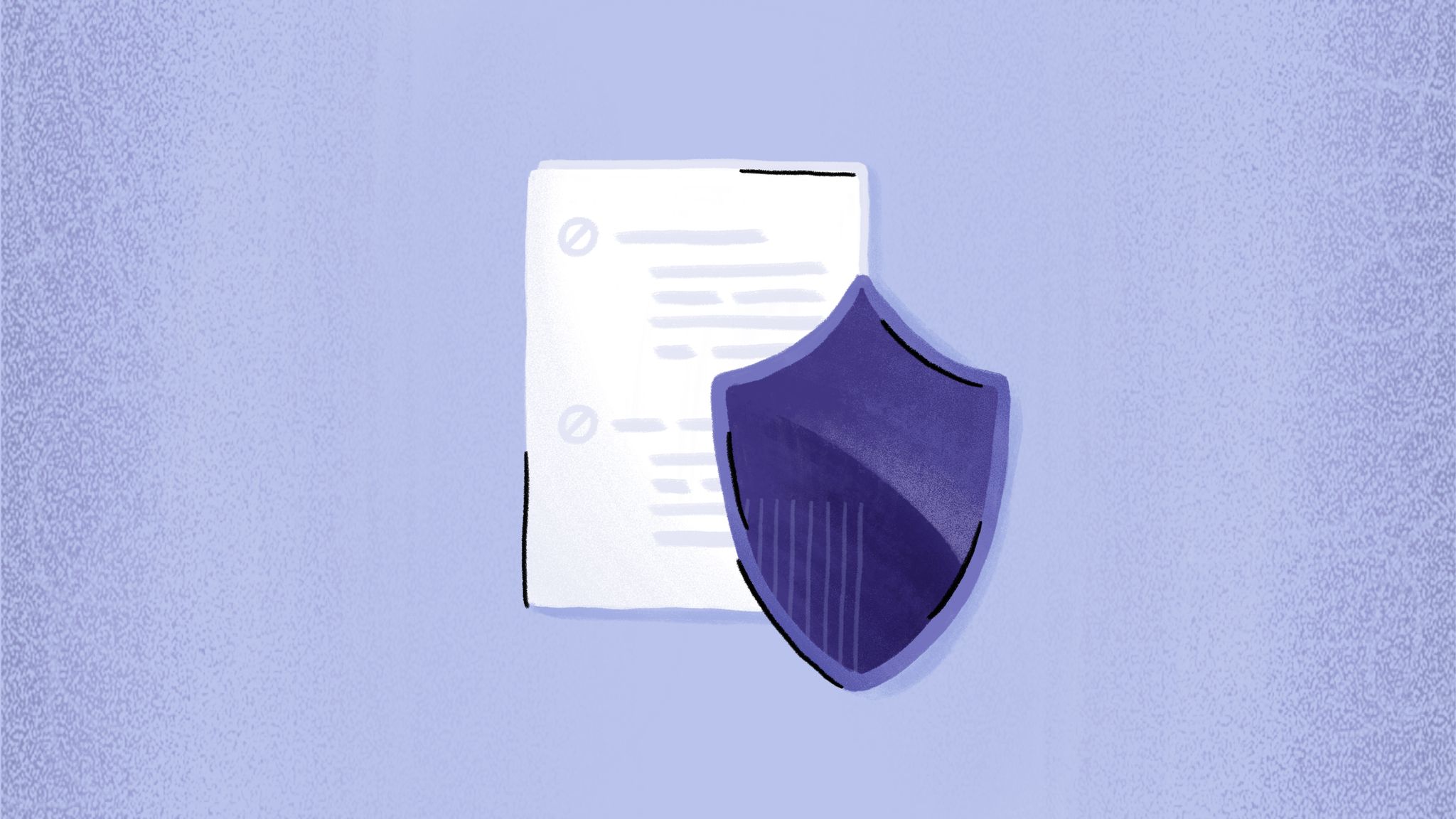 Illustration of a shield and a report