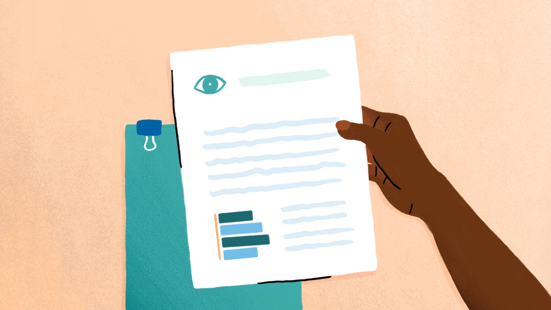 Illustration of hand holding the Widely Viewed Content Report