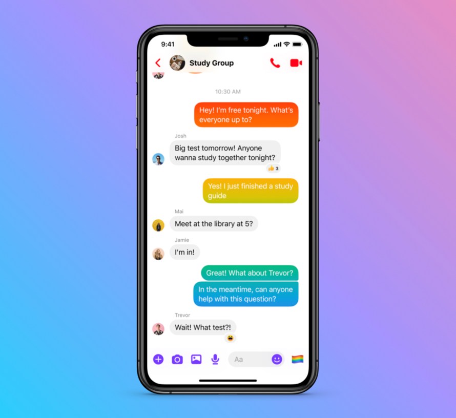 Product mock of Pride chat theme