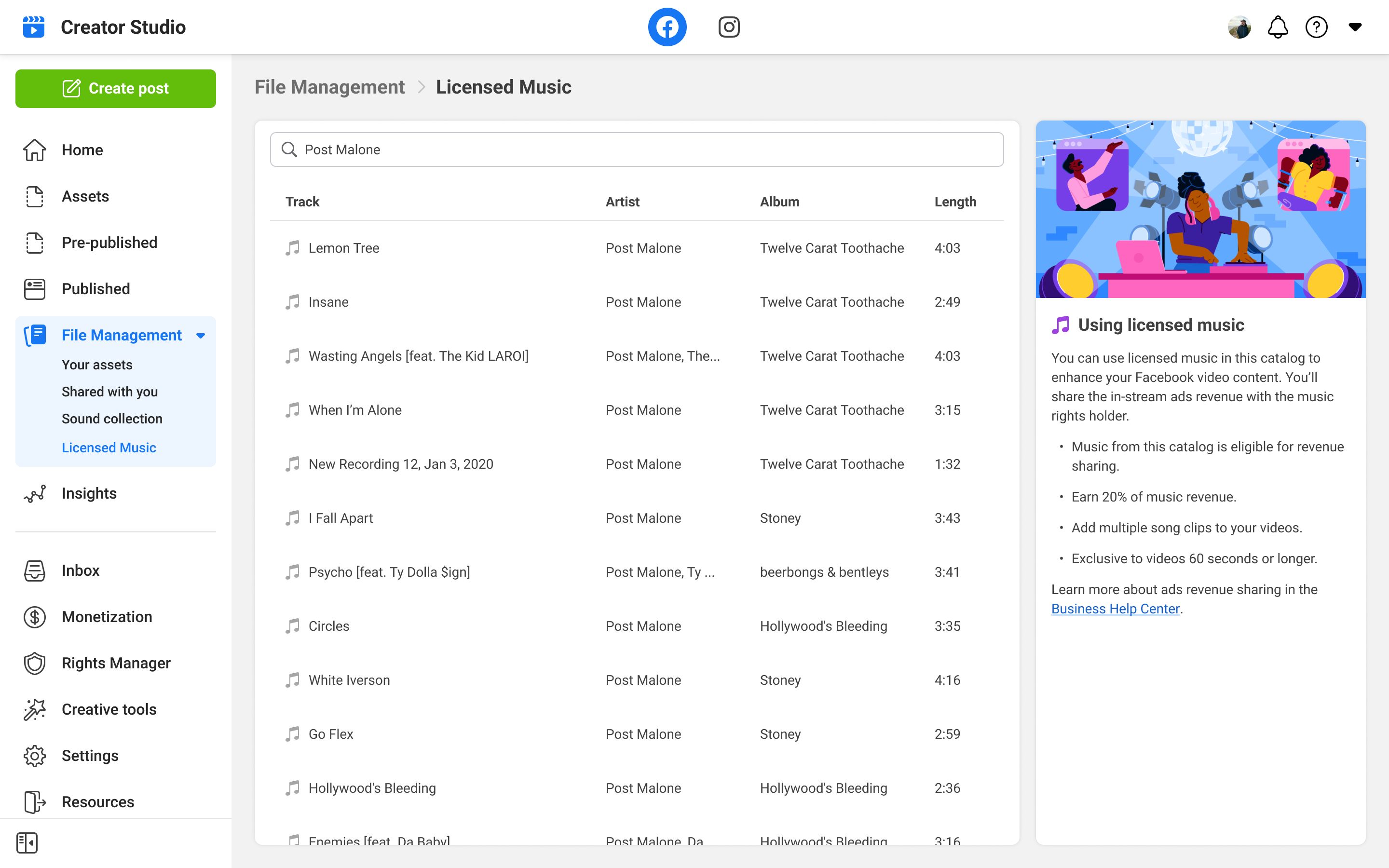 How to Download Your Free Audio Tracks from in Creator Studio