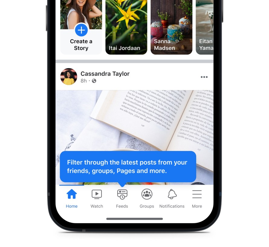 Facebook launches new Feeds and Home tabs on its app