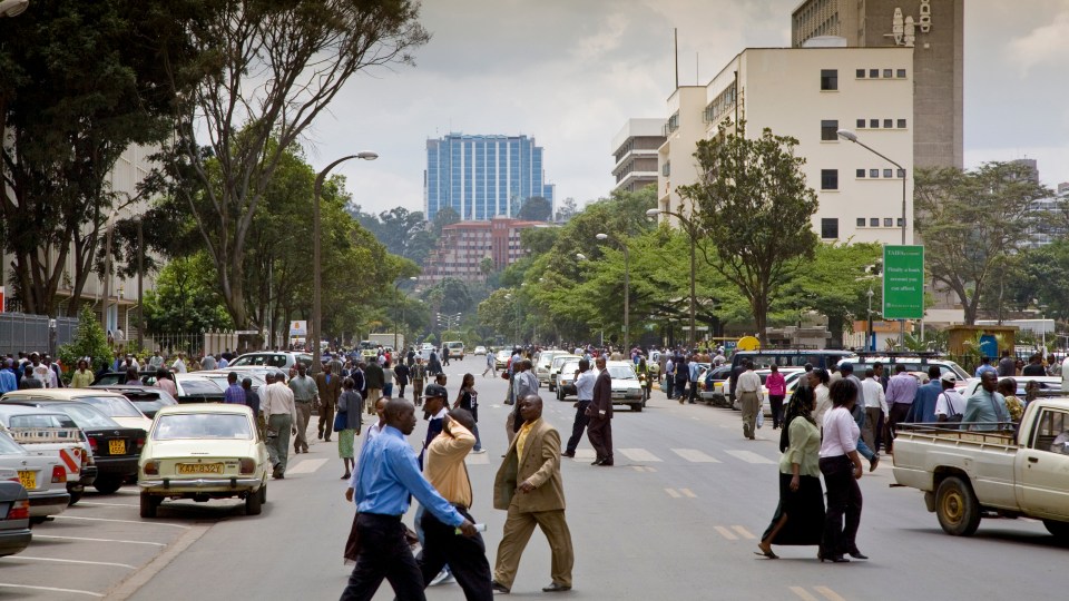 An image showing downtown Nairobi, Kenya.