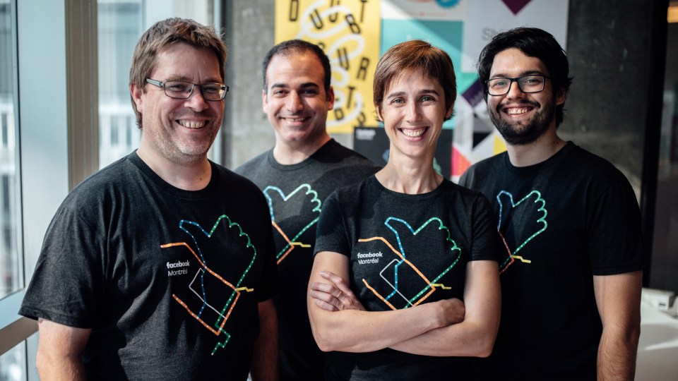 The first four researchers who opened the Montreal FAIR Lab in 2017.