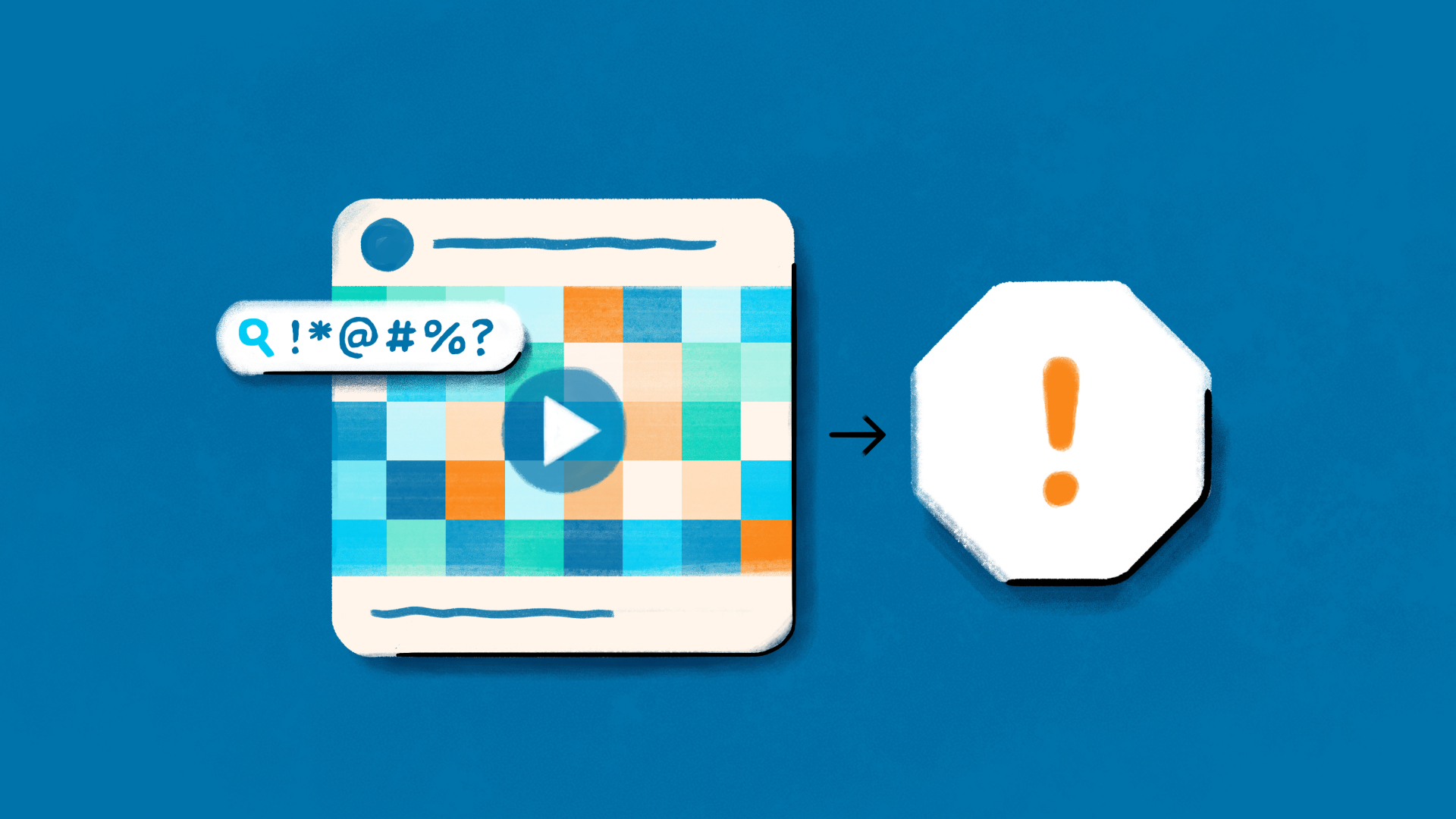 Illustration depicting violating content