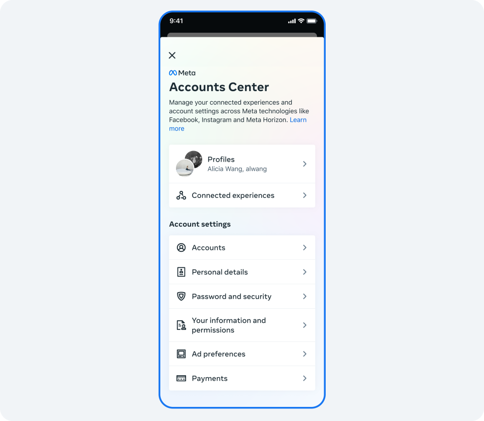 Centralizing Your Apps Settings in Accounts Center