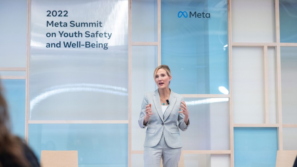 Meta Global Head of Safety Antigone Davis at the 2022 Meta Summit on Youth Safety and Well-Being.