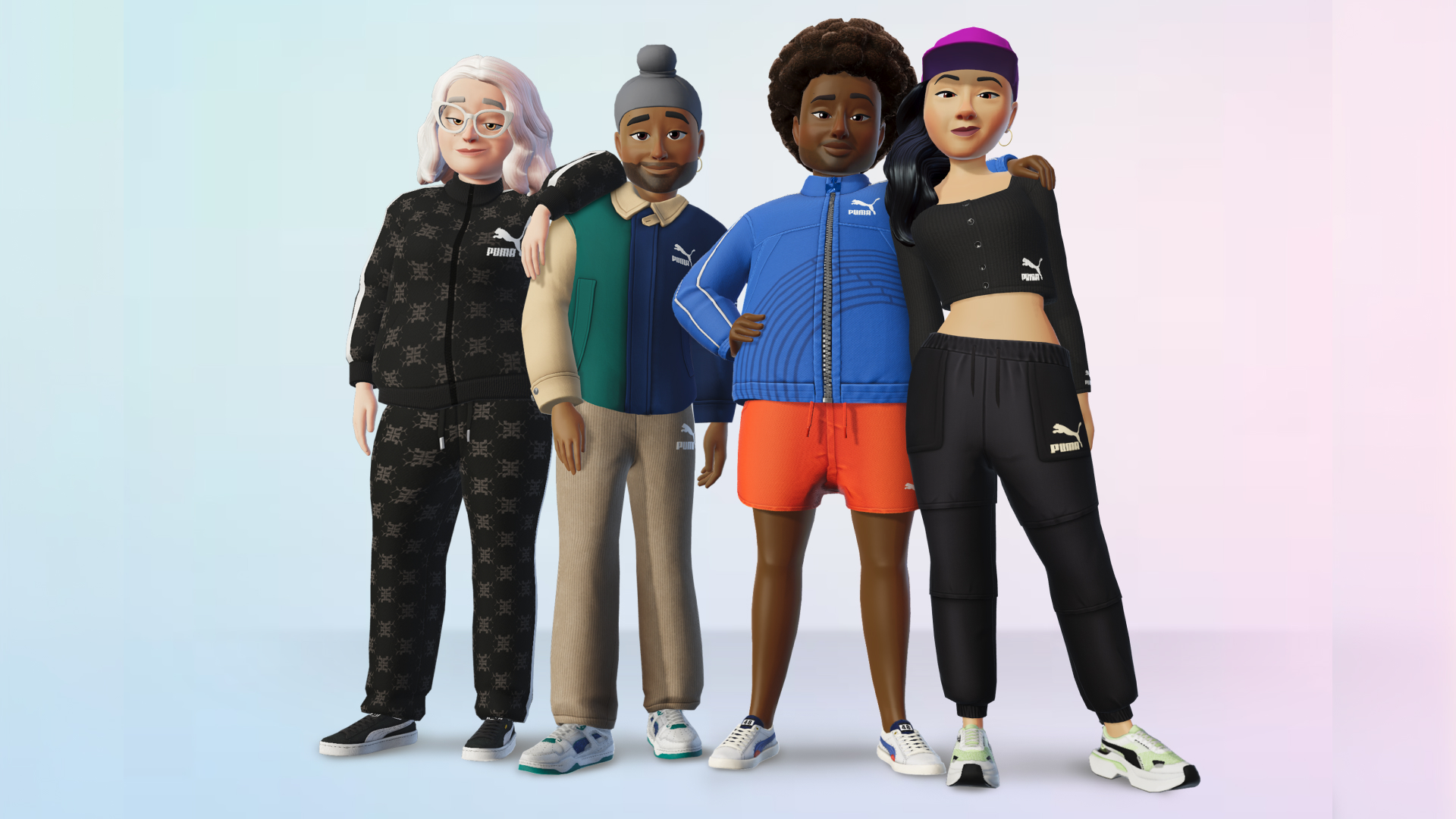 An image of four Meta Avatars dressed in PUMA clothing.