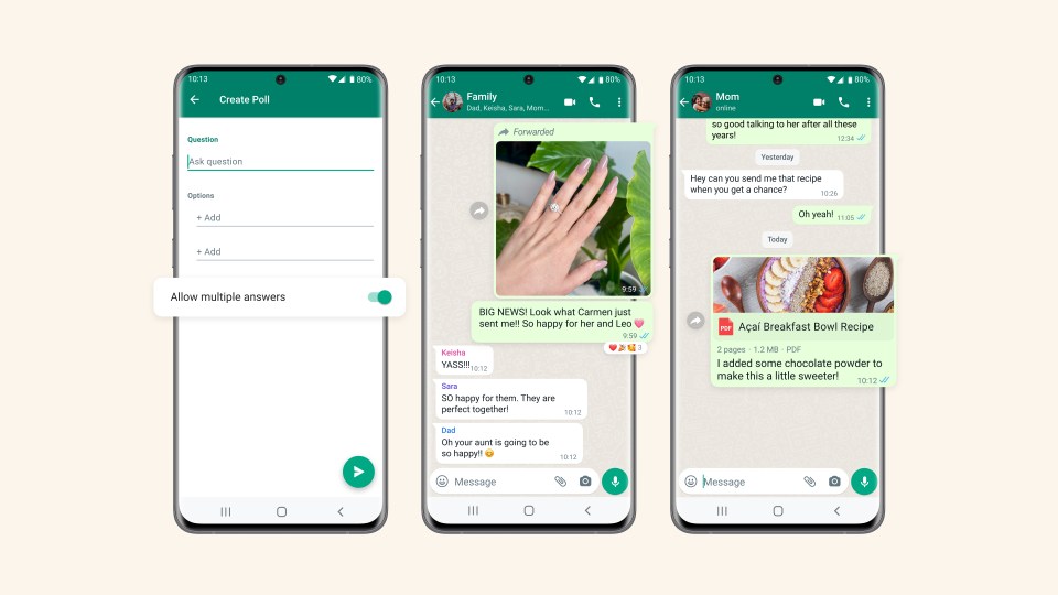 An image showing new features on WhatsApp.