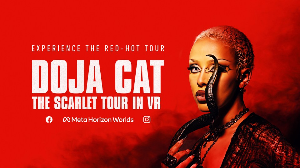 An image of Doja Cat and the title of her VR concert.