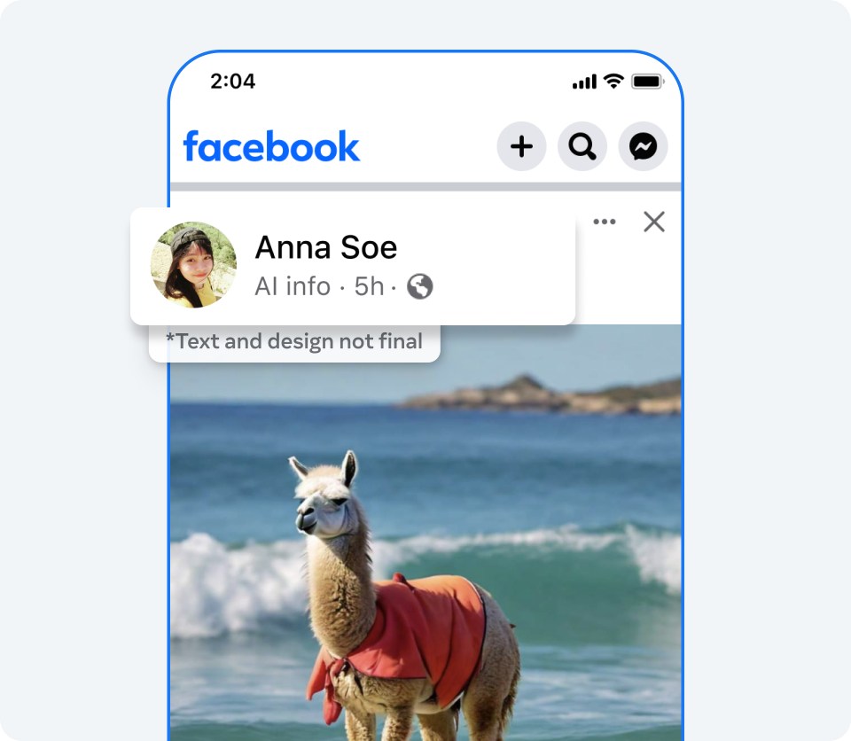 A phone showing a flagged image in Facebook.