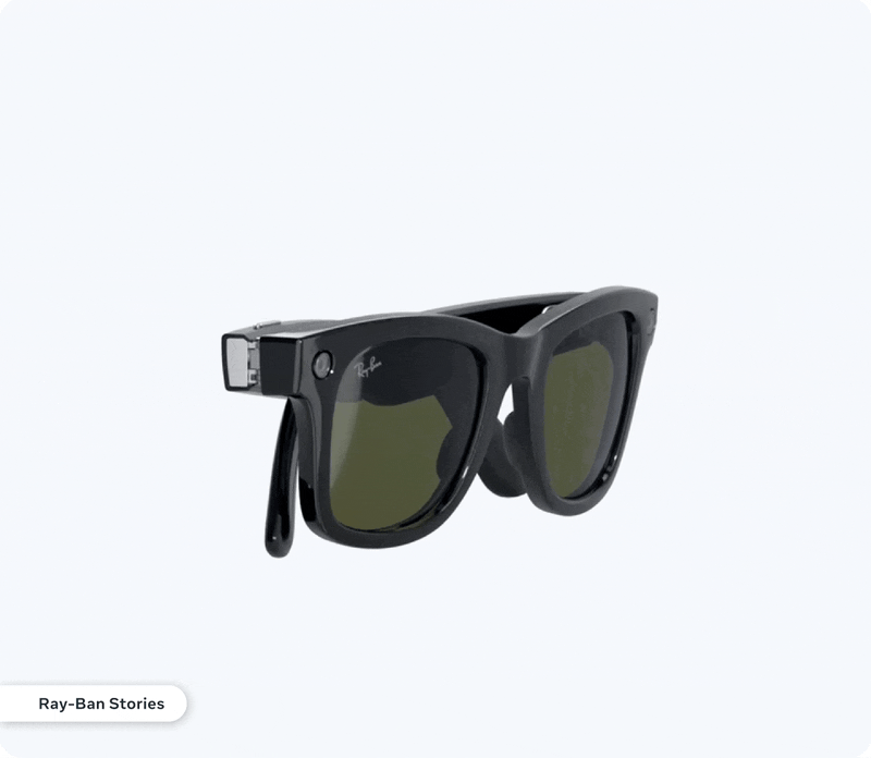 A GIF of the Ray-Ban Meta smart glasses.