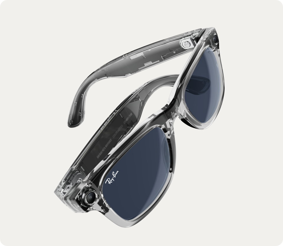 Photo of Ray Ban Meta glasses with transparent frame