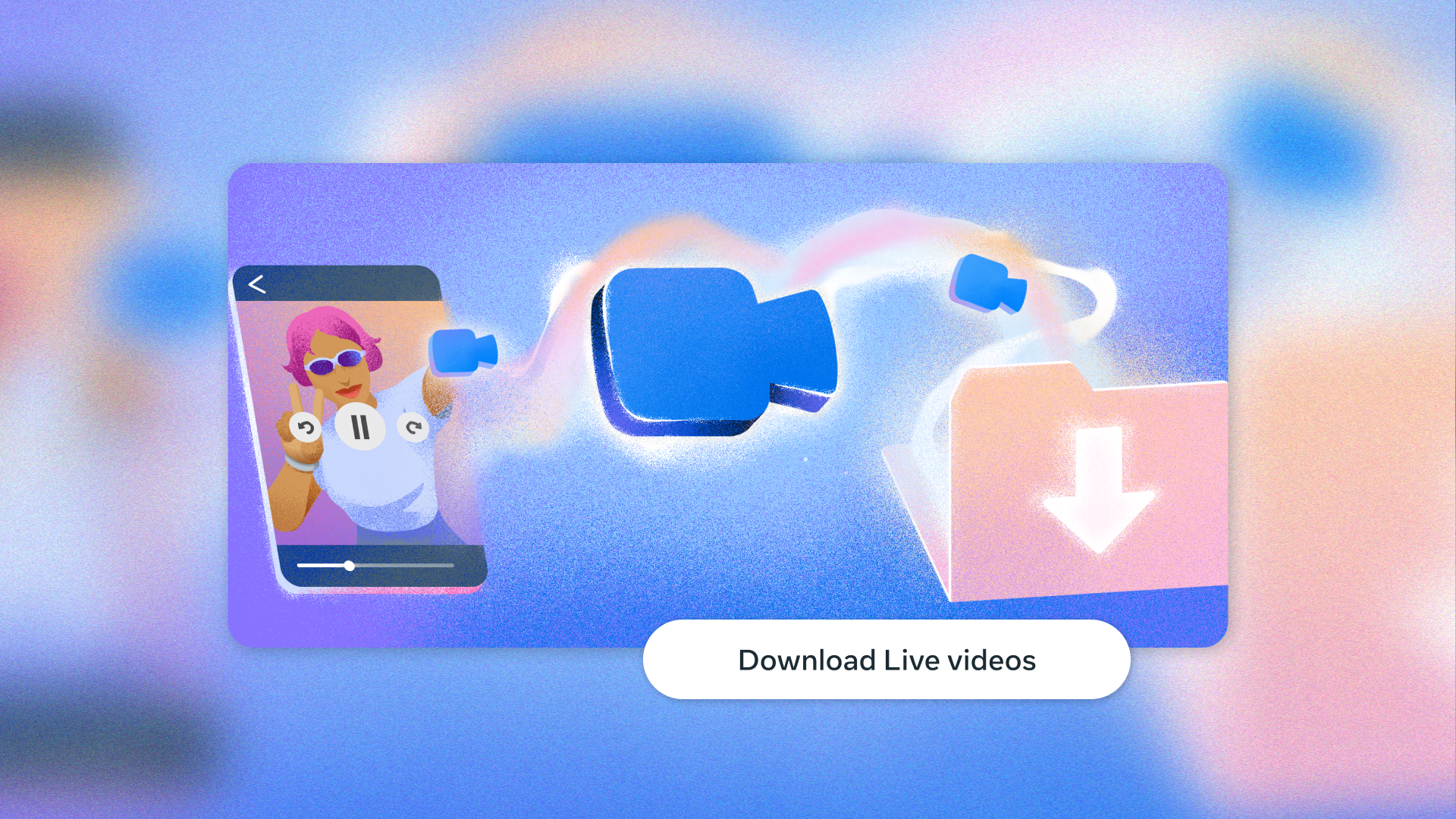A graphic of a live video being downloaded to a computer.