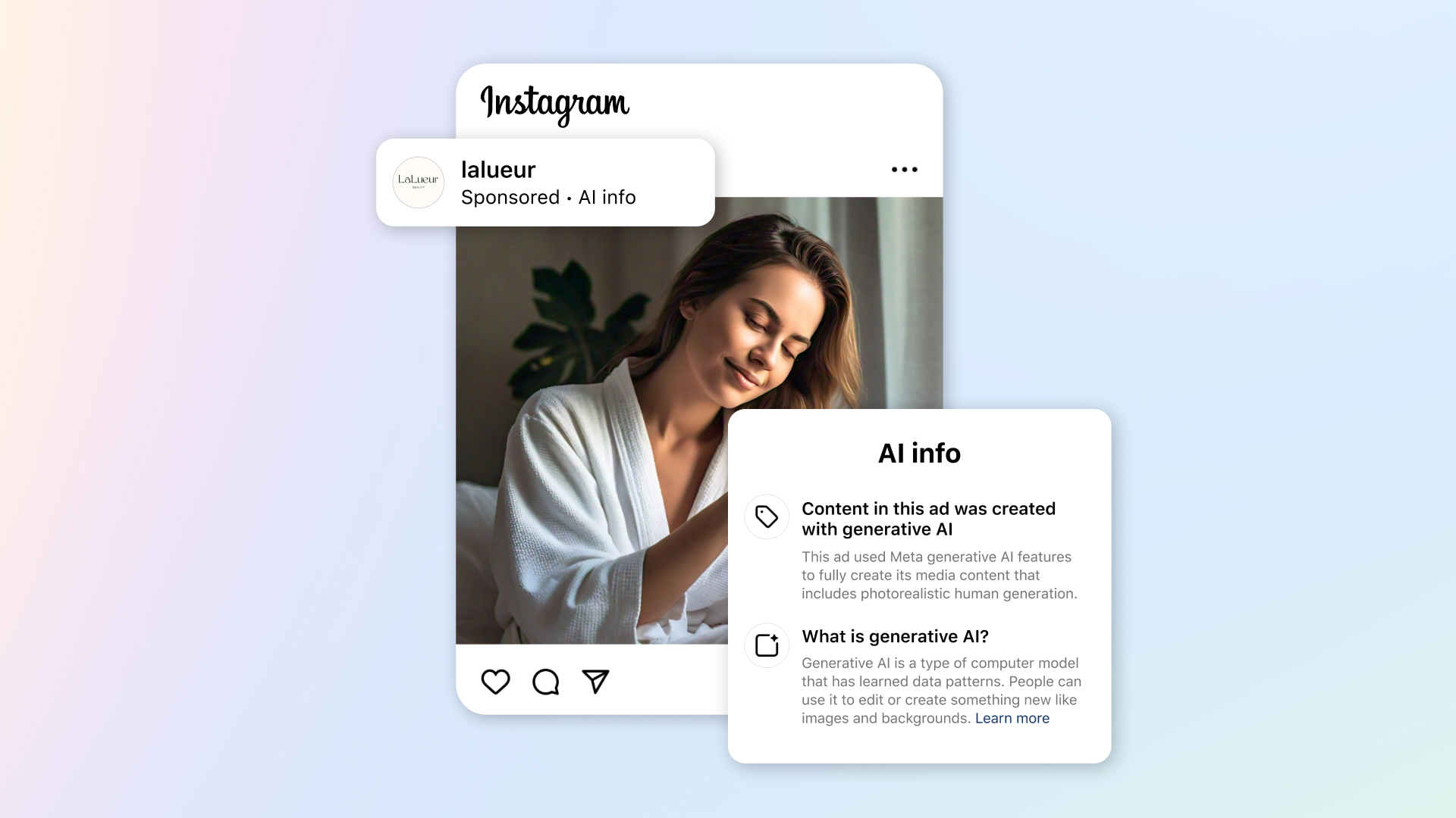 Image showing AI label over an Instagram post