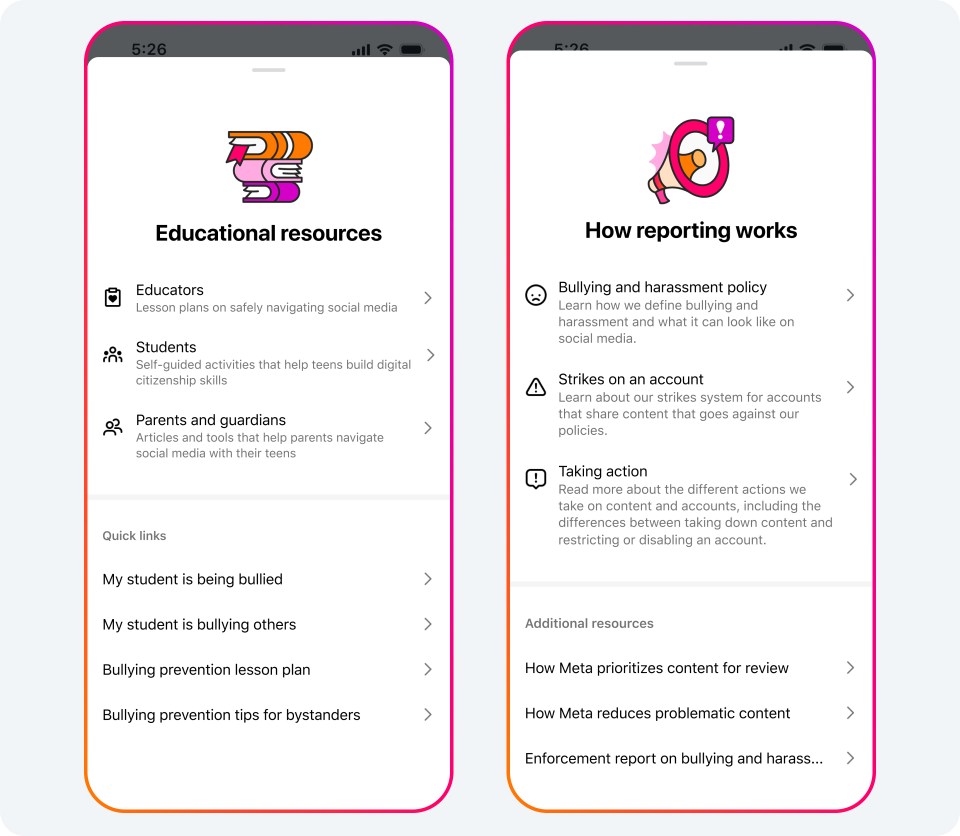 UI showing resources for program partners.