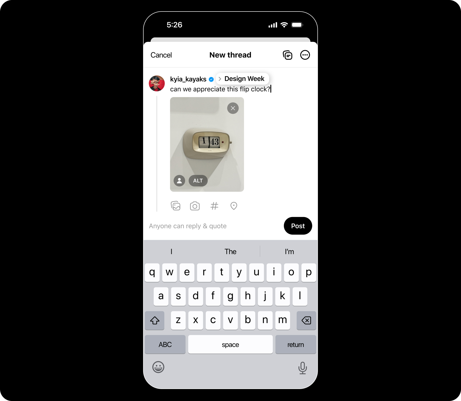 A screenshot of someone adding a tag to a post.
